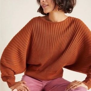 Anthropologie Karla Boat Neck Sweater Gold XS
